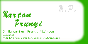 marton prunyi business card